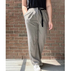 Oak + Fort Houndstooth Wide Leg Half Belt Trouser  Pant